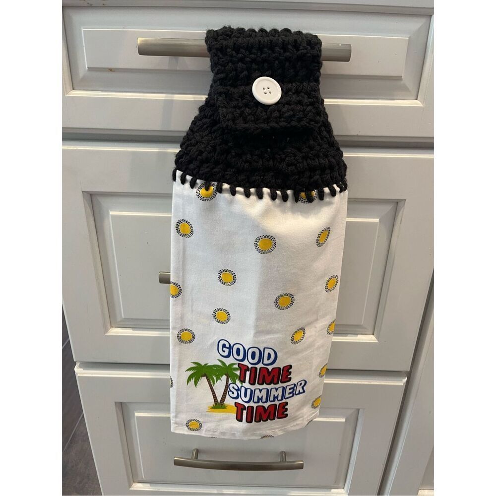 Crochet Top Kitchen Towel- Good Time Summer Time